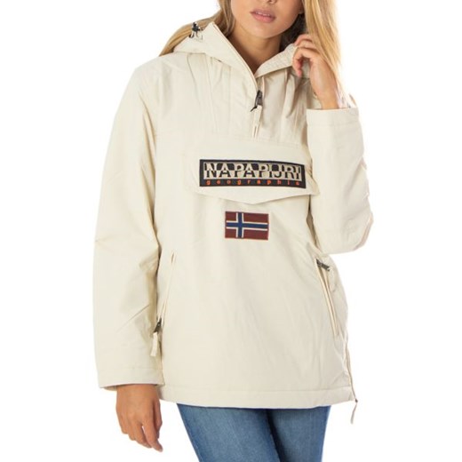 napapijri - Napapijri Wiatrówka Kobieta - WH7-RAINFOREST_POCKET_2_143 - Biały Napapijri L Italian Collection