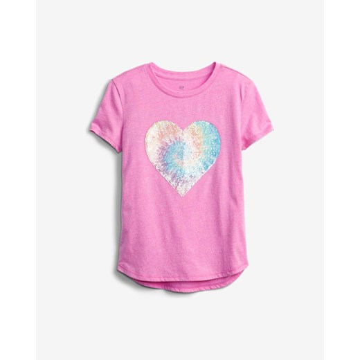 GAP Flippy Sequin Graphic Koszulka dziecięce Różowy Gap XXL okazyjna cena BIBLOO
