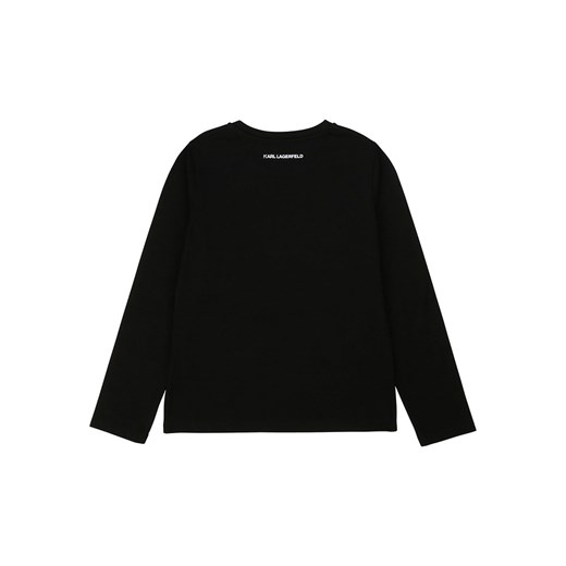 T-shirt chłopięce czarny Karl Lagerfeld z długimi rękawami