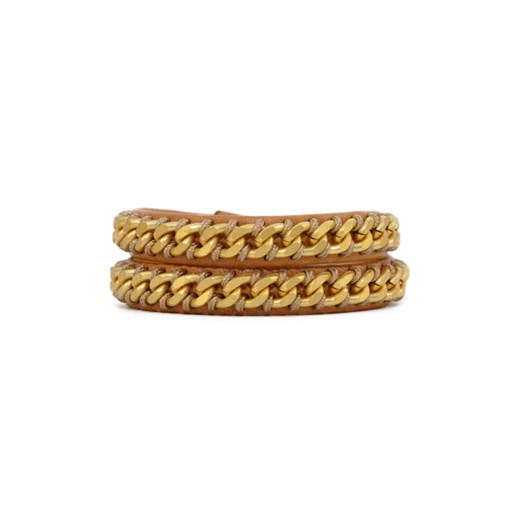 Gold Chain on Camel Leather iceberry brazowy delikatne
