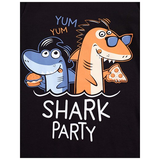 2-częściowy zestaw "Shark Party" w kolorze niebiesko-czarnym Deno Kids 116 wyprzedaż Limango Polska