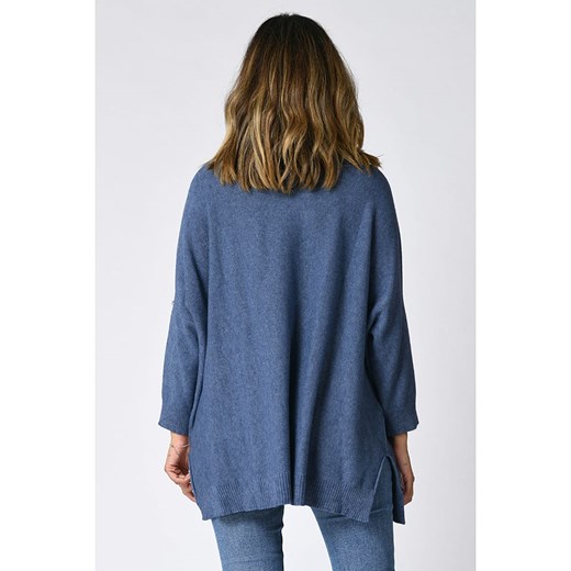 Sweter damski Plus Size Company z dekoltem w łódkę 
