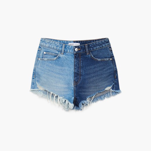 Cropp - Jeansowe szorty HIGH WAIST - Niebieski Cropp 34 wyprzedaż Cropp