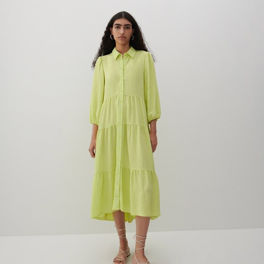 Reserved - Sukienka z wiskozą - Zielony Reserved 42 okazja Reserved