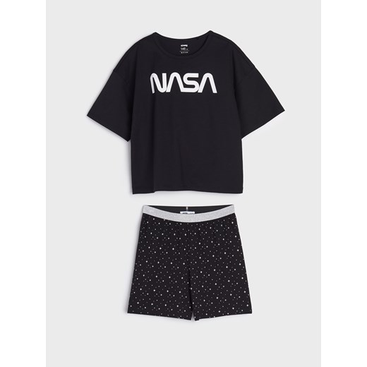 Sinsay - Piżama dwuczęściowa NASA - Czarny Sinsay 140 wyprzedaż Sinsay