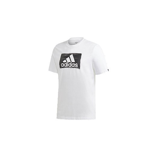 Biała koszulka męskie adidas z czarnym logo Deichmann