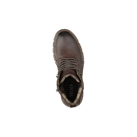 Zimowe buty męskie venice w kolorze ciemnobrązowym Venice 40,44 Deichmann