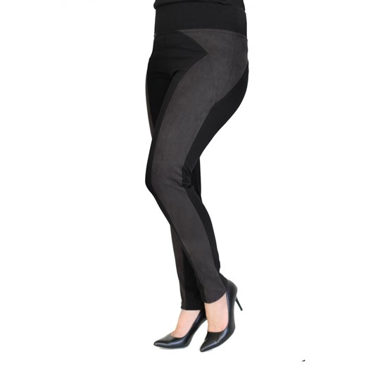 Uniwersalne czarne legginsy plus size z pasem z zamszu PATTY, Rozmiar - Xl (42) Xxl (44-46) Sklep XL-KA