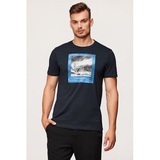Granatowy T-shirt 4F Sea ciemny-niebieski XXL okazyjna cena Astratex