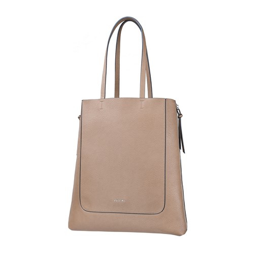 Shopper bag Puccini beżowa ze skóry ekologicznej na ramię