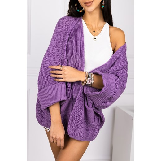 Kardigan damski FANCY PURPLE uniwersalny promocyjna cena Ivet Shop