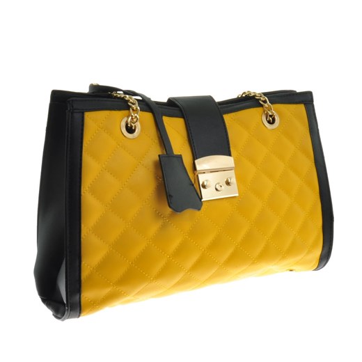 Żółta shopper bag Pantofelek24 na ramię matowa elegancka 