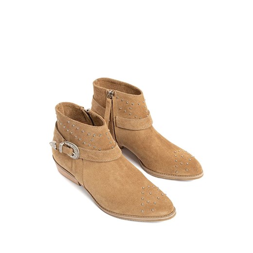 Botki L37 płaskie brązowe casual