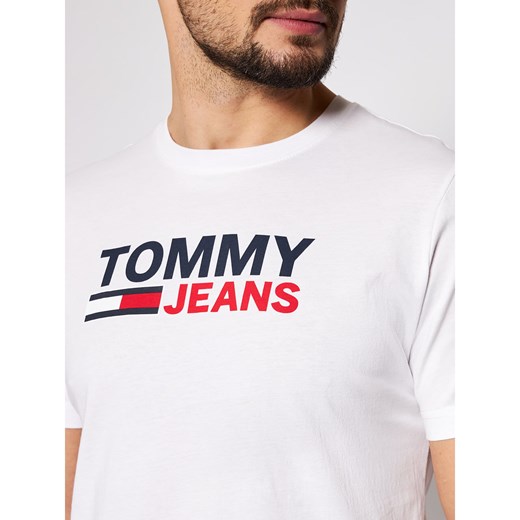 T-shirt męski Tommy Hilfiger biały z nadrukiem (S) Tommy Hilfiger S okazja Laumast