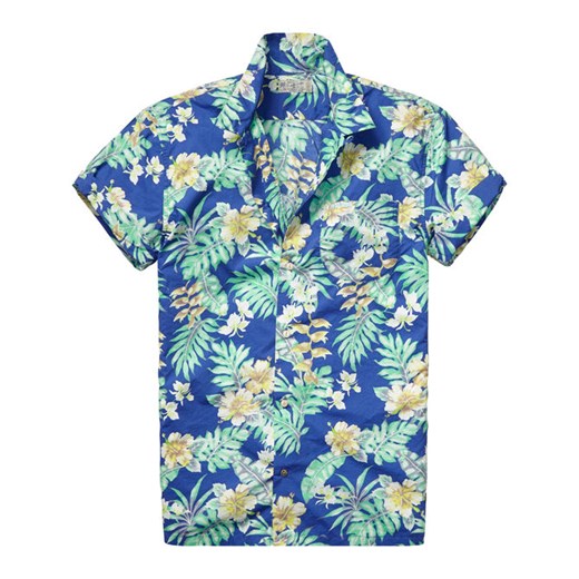 hawaiian short-sleeved shirt  scotch-soda szary t-shirty