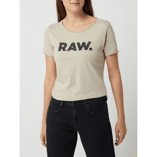 Bluzka damska G-Star Raw z okrągłym dekoltem z napisami z krótkim rękawem