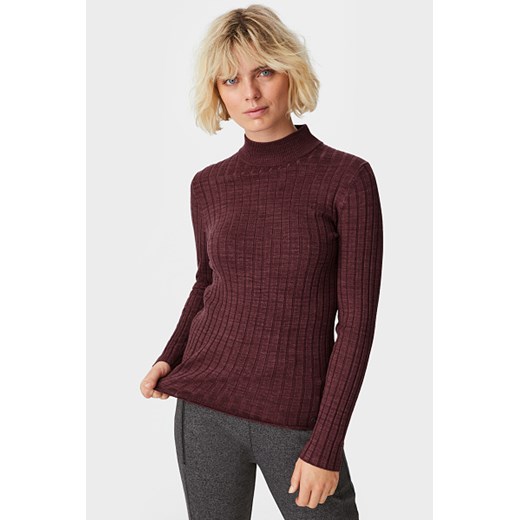 C&A Koszulka z długim rękawem z linii Basic, Czerwony, Rozmiar: XS The Basics L C&A