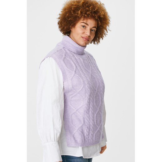 C&A Dzianinowa kamizelka z wiązaniem-materiał z recyklingu, Purpurowy, Rozmiar: XXL-3XL C&A