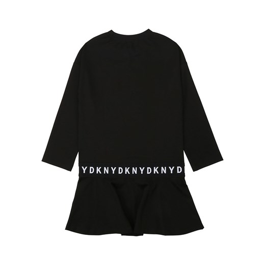 Sukienka dziewczęca DKNY na wiosnę czarna w nadruki 