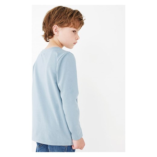 T-shirt chłopięce Mexx niebieski w nadruki z bawełny 