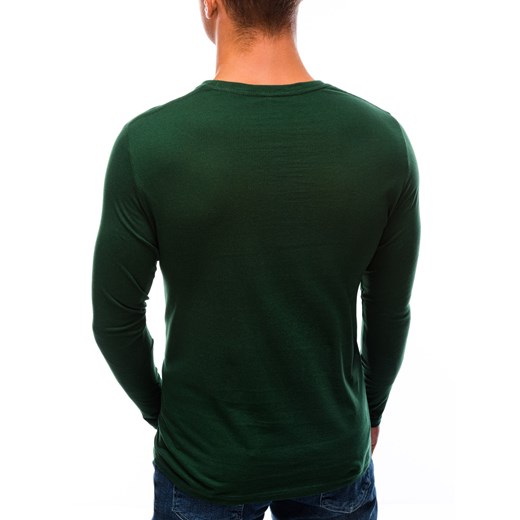 T-shirt męski zielony Edoti.com z długim rękawem 