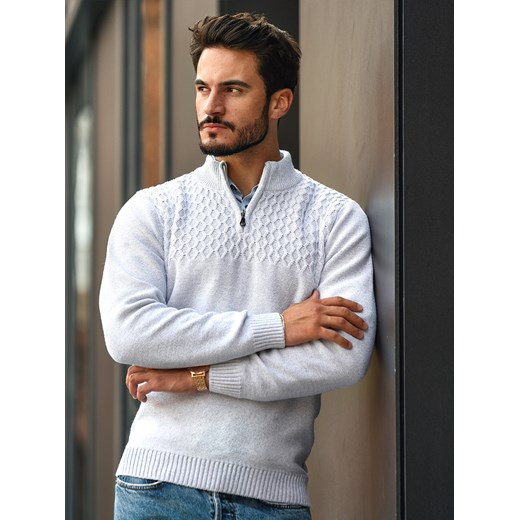 Jakub - białoszary - M ze sklepu Swetry Lasota w kategorii Swetry męskie - zdjęcie 125422296