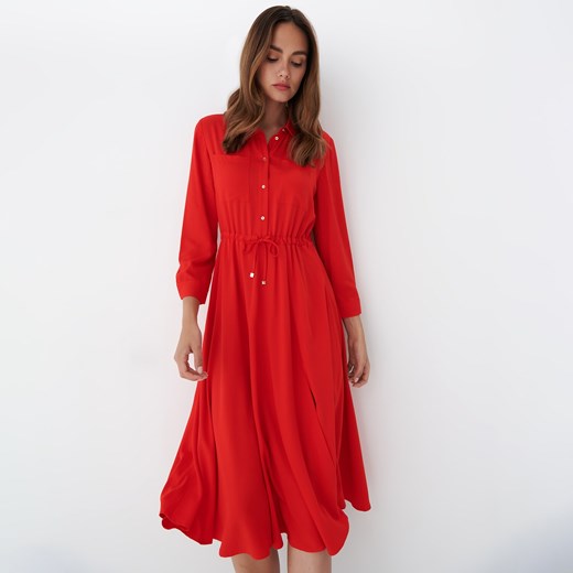 Mohito - Koszulowa sukienka midi - Czerwony Mohito 38 Mohito