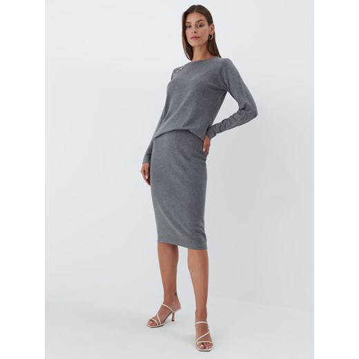 Mohito - Dzianinowa spódnica Eco Aware - Szary Mohito L Mohito