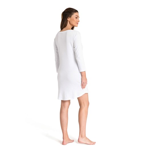 LA070 Koszulka nocna z guziczkami - biała Lalupa XL (42) Świat Bielizny