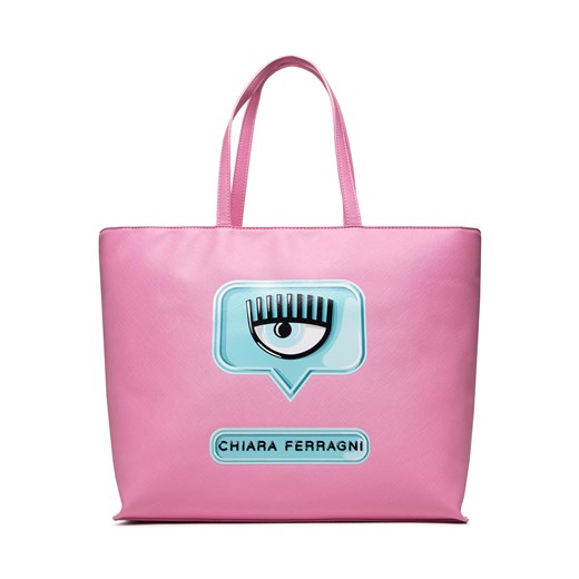 Różowa shopper bag Chiara Ferragni duża na ramię 