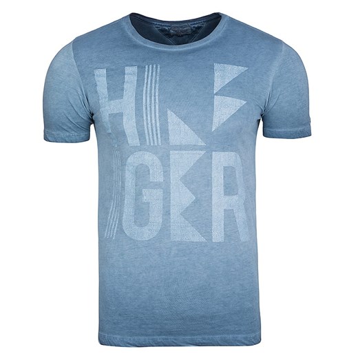 T-shirt męski Tommy Hilfiger z krótkim rękawem niebieski w nadruki wiosenny 