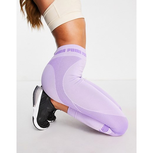 PUMA Training – Evoknit – Fioletowe bezszwowe legginsy modelujące-Fioletowy Puma XS Asos Poland