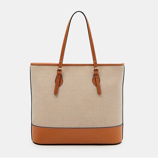 Mohito - Torba shopper z łączonych materiałów - Kremowy Mohito ONE SIZE wyprzedaż Mohito