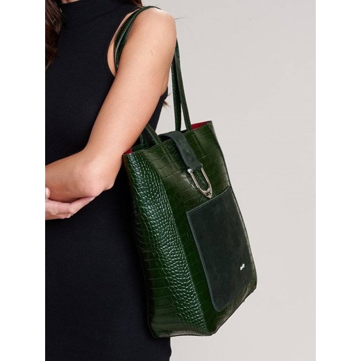 Shopper bag Merg lakierowana mieszcząca a5 skórzana elegancka 