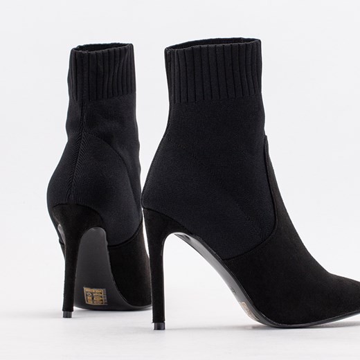 Czarne botki na szpilce a'la skarpetka Liyah - Obuwie Royalfashion.pl 39 royalfashion.pl