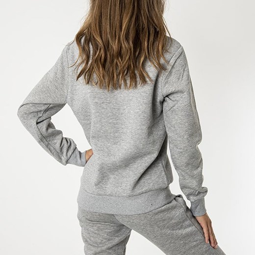 Jasnoszara damska ocieplana bluza bez kaptura - Odzież Royalfashion.pl M - 38 royalfashion.pl
