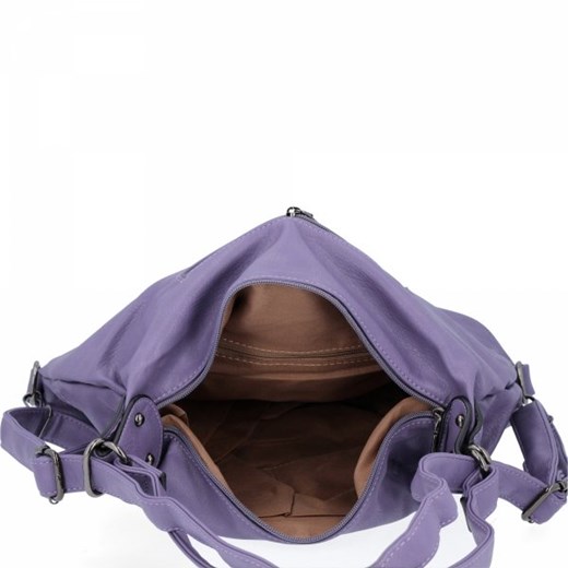 Shopper bag fioletowa Hernan duża ze skóry ekologicznej 