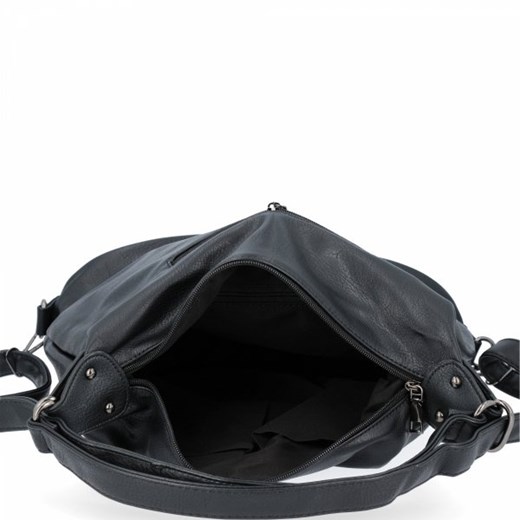Shopper bag czarna Hernan duża na ramię bez dodatków w stylu glamour 
