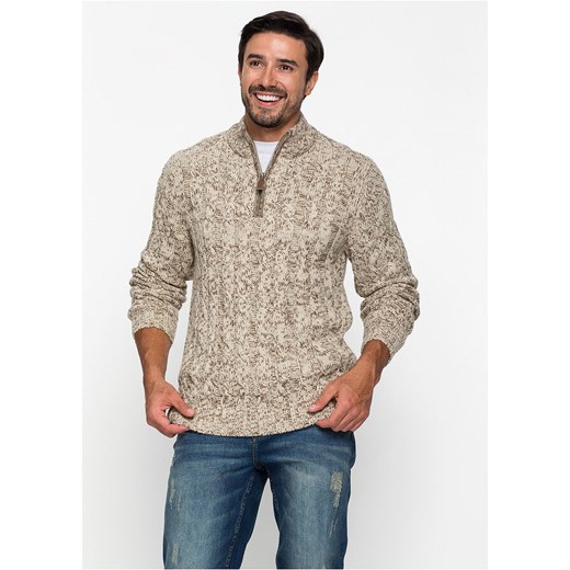 Sweter ze stójką z zamkiem | bonprix 56/58 (XL) bonprix