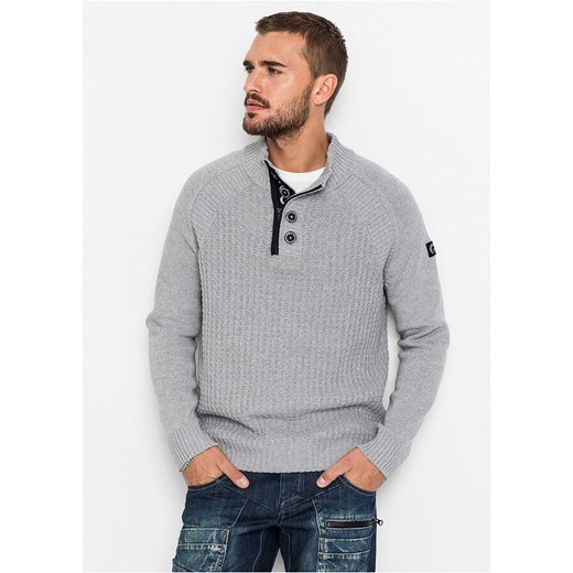 Sweter ze stójką z bawełny z recyklingu | bonprix 48/50 (M) bonprix