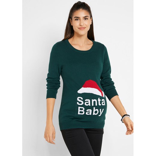 Sweter ciążowy z bożonarodzeniowym motywem | bonprix 40/42 bonprix