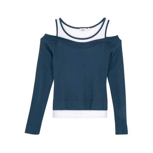 Shirt dziewczęcy w optyce 2 w 1, bawełna organiczna | bonprix 128/134 okazja bonprix