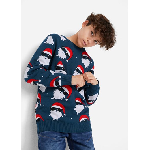 Sweter chłopięcy z bożonarodzeniowym motywem | bonprix 152/158 bonprix