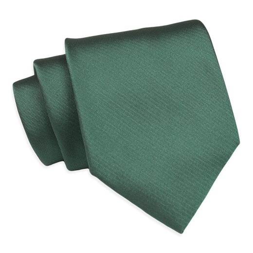 Krawat Klasyczny, Zielony w Drobny Rzucik, Męski, Szeroki 8 cm, Elegancki -CHATTIER KRCH1249 ze sklepu JegoSzafa.pl w kategorii Krawaty - zdjęcie 126069267