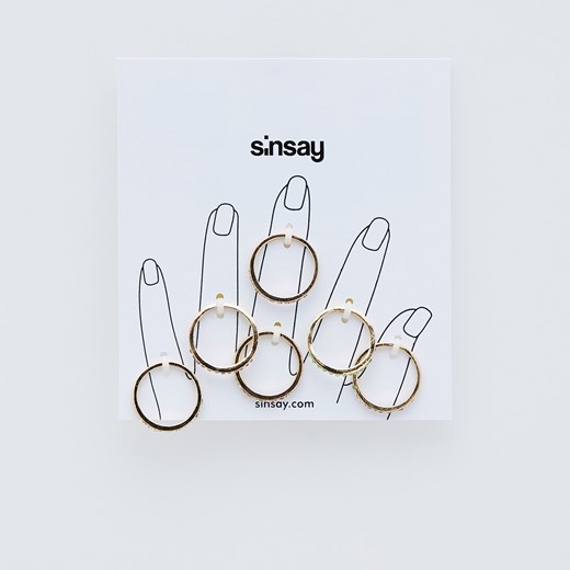 Sinsay - Zestaw pierścionków - Złoty Sinsay Jeden rozmiar Sinsay wyprzedaż