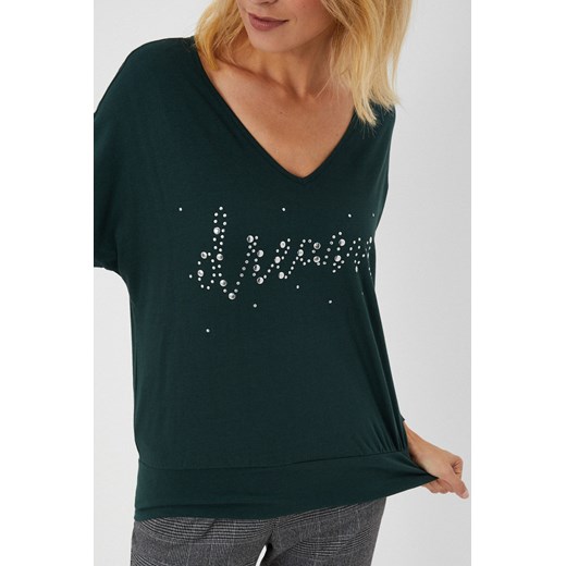 Bawełniana bluzka z aplikacją XL Moodo.pl