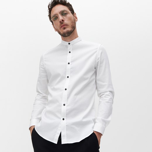Reserved - Koszula super slim fit ze stójką - Biały Reserved S Reserved