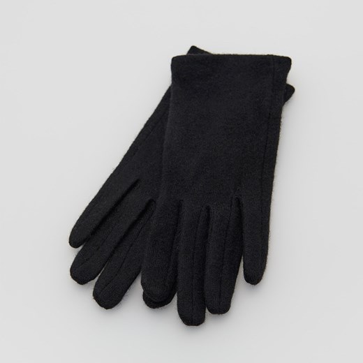 Reserved - Wełniane rękawiczki - Czarny Reserved L Reserved