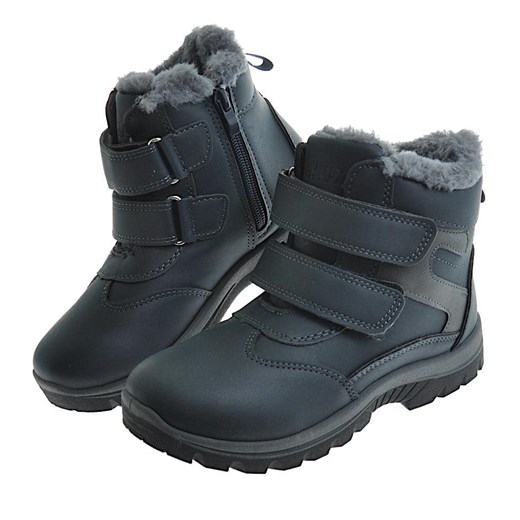 Chłopięce buty zimowe Granatowe /A6-3 10241 S492/ Pantofelek24 35 Pantofelek24.pl Jacek Włodarczyk