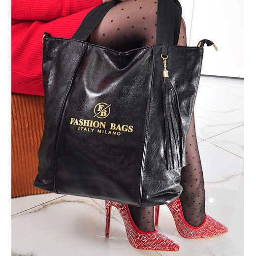 Shopper bag Pantofelek24 na ramię elegancka lakierowana 